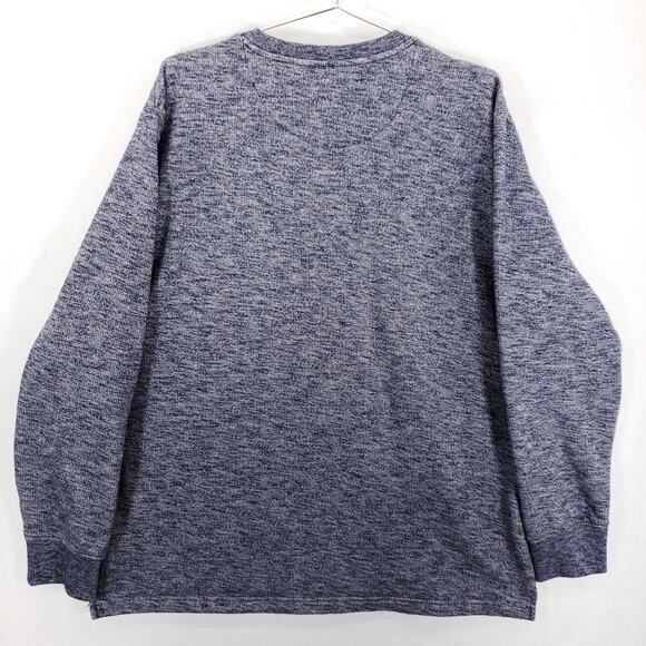Old Navy Sweater Mens XXL Heather Blue Long Sleeve Henley Knit Crew Pullover Top - Picture 4 of 6